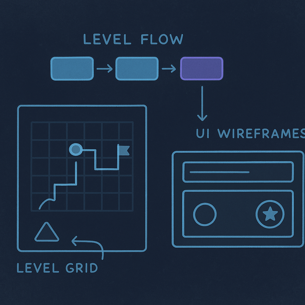 Prototype snapshot showing level flow and HUD