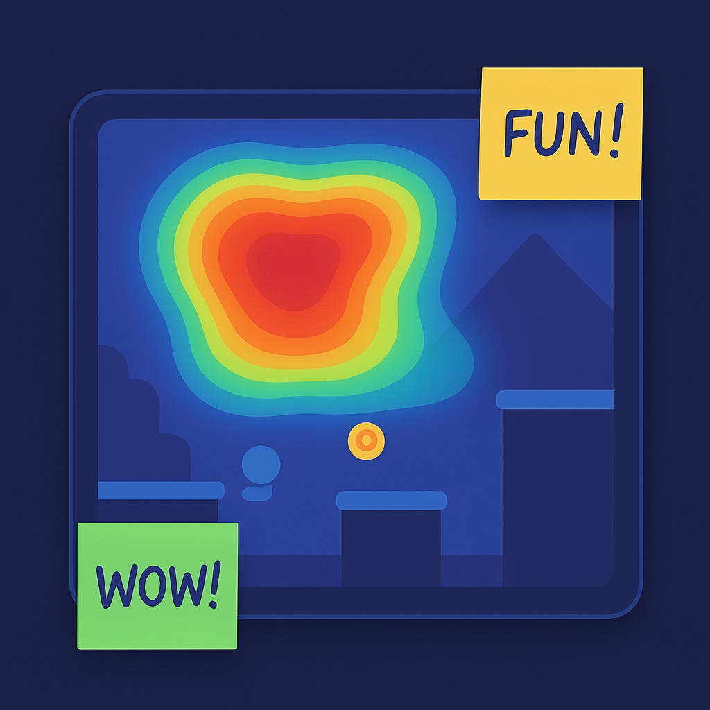 Playtest highlights: heatmap and reaction notes